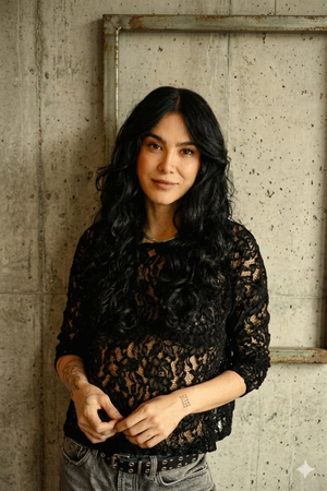 Blusa   manga larga en encaje