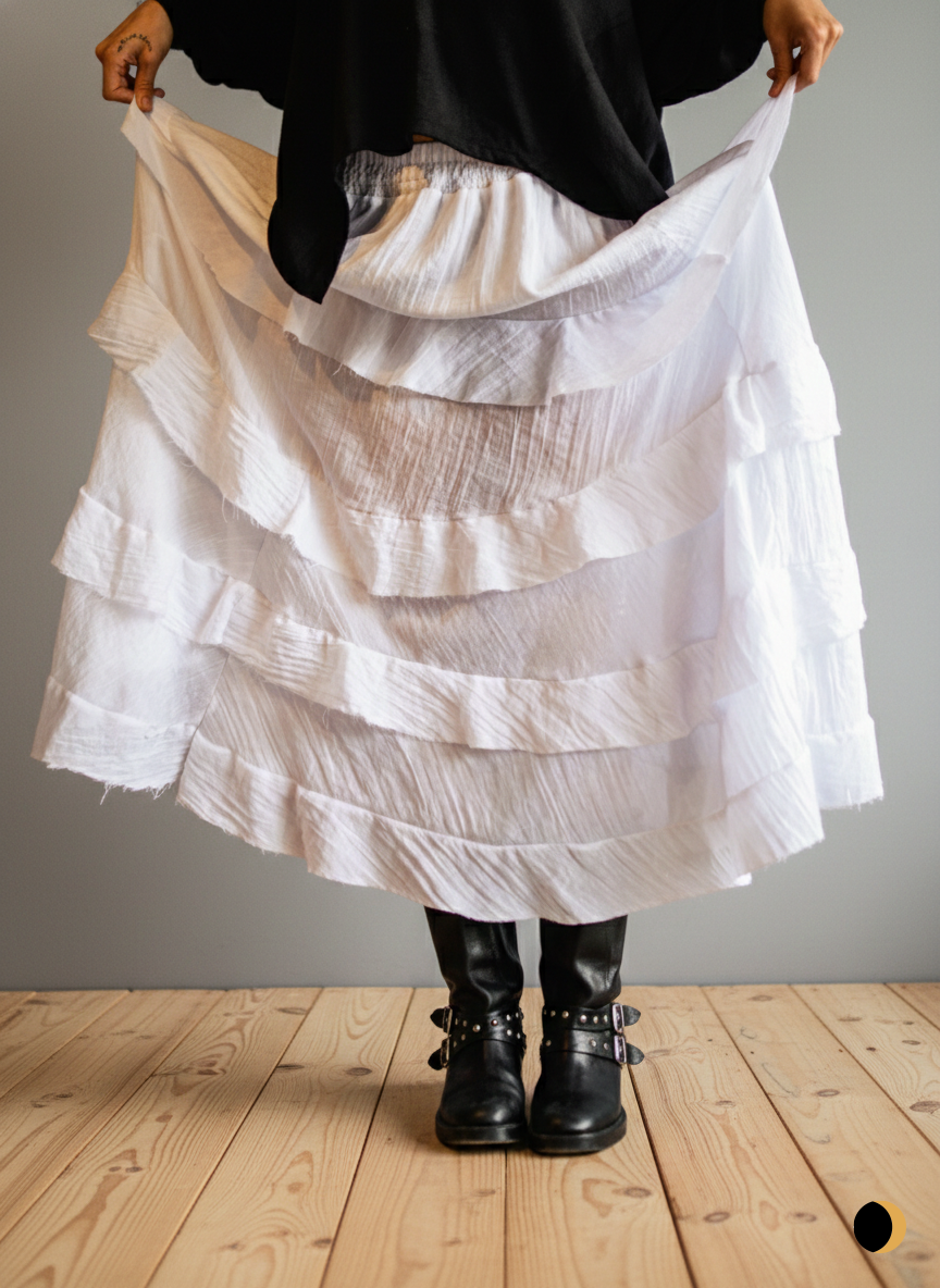 Falda boleros blanca larga