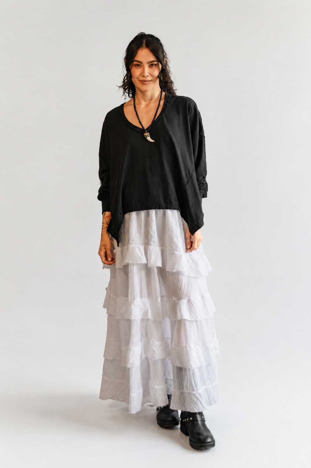 Falda boleros blanca larga